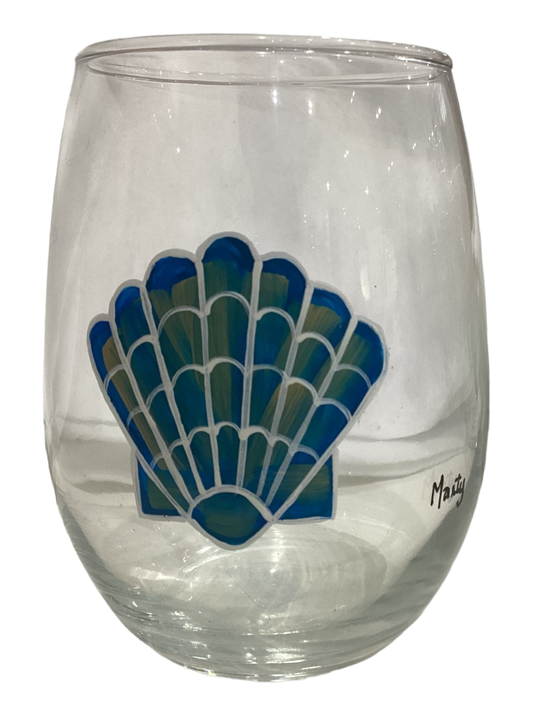 Stemless Wine Glass - Scallop Shell