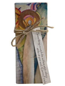 Small Wood Block Angel - Some things scratch the surface while others strike at your soul. – Gianna Perada