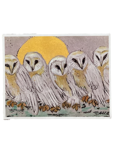 Gold Moon Barn Owls - Print - 5