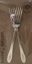 "Bride, Groom" Stamped Forks