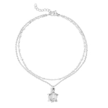 18K Gold PVD Stainless Steel Sea Turtle Charm Anklet - Stainless