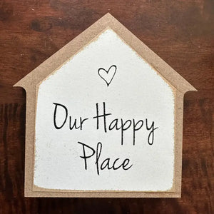 5" x 5" Wooden Block Sign - Our Happy Place