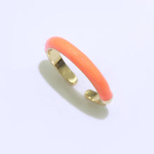 Enamel Stacking Ring - Gold Filled Open Adjustable Ring