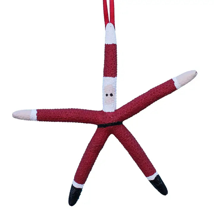 Finger Starfish Santa Ornament