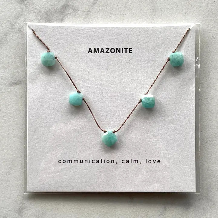 Amazonite 5 Stone Necklace - Communication