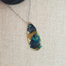 Alcohol Ink Stainless Steel Medium Teardrop Necklace
