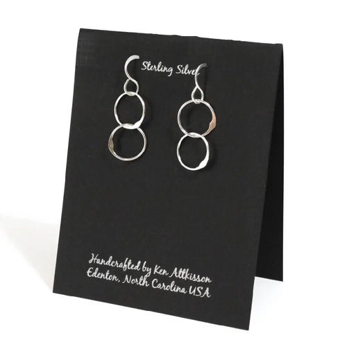 Sterling Silver Earrings 2 Small Circles