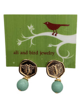 Engraved Bee Charm Earrings