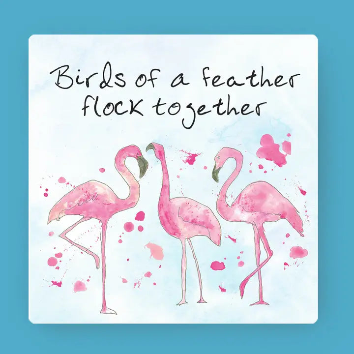 Birds of A Feather Flamingo Absorbent Stone Coaster