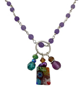 Millefiori & Purple Chain Necklace