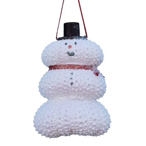 White Sea Urchin Snowman Ornament