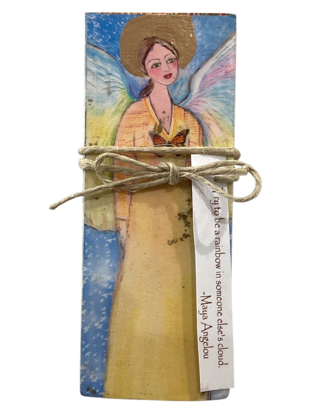 Small Wood Block Angel