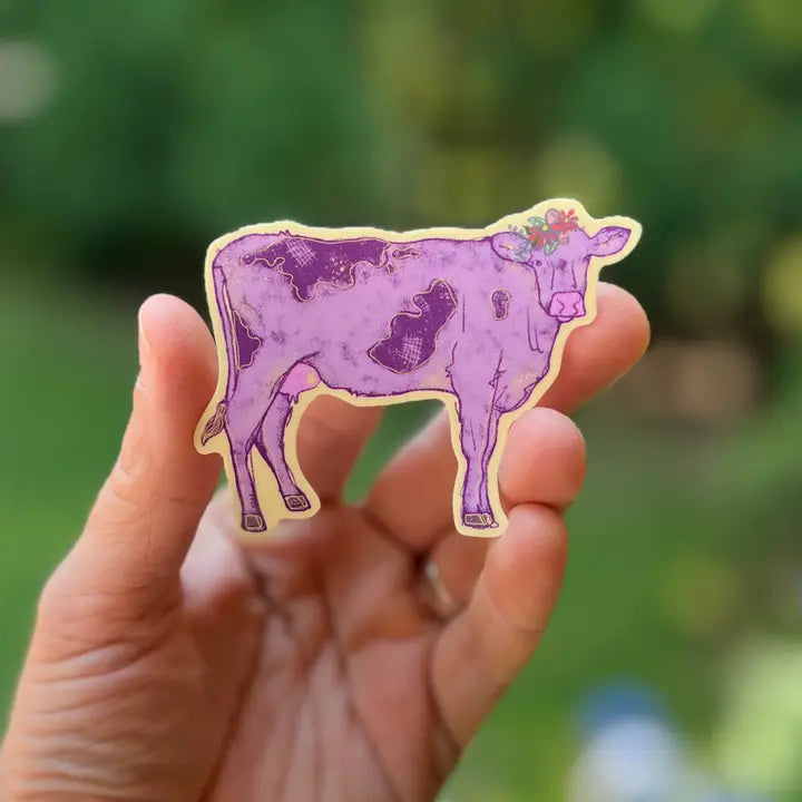 Purple Cow Sticker
