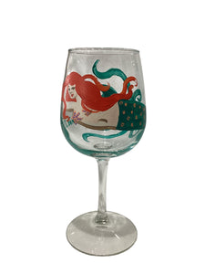 Red Hair Mermaid Wine Glass