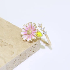 Dainty Sun Flower Adjustable Ring