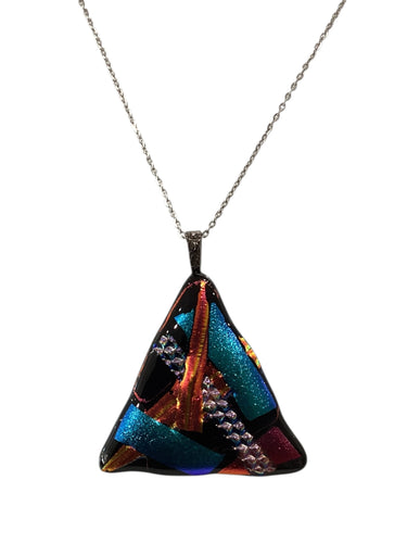 Large Triangle Dichroic on Black Necklace