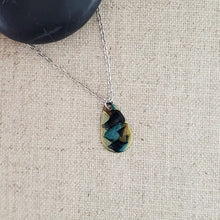 Alcohol Ink Stainless Steel Small Teardrop Necklace