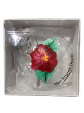 Glass Ornament - Hibiscus - Red