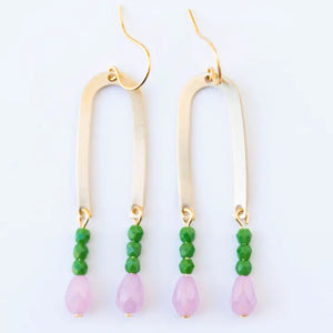 Long Arch Beaded Earrings - Lilac