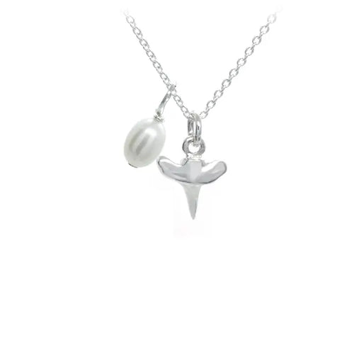 Sunshine & Saltwater Shark Tooth Necklace - Sterling Silver