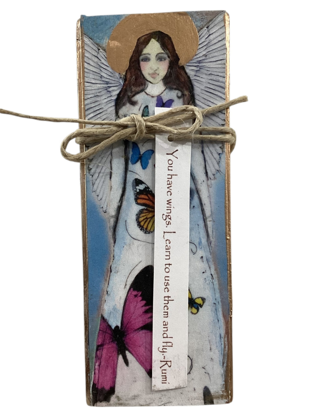 Small Wood Block Angel