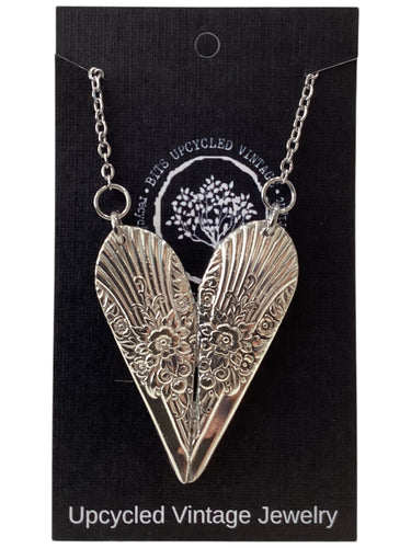 Silverplate Heart Chunky Necklace