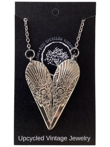 Silverplate Heart Chunky Necklace