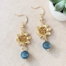Small Flower and Apatite Earrings