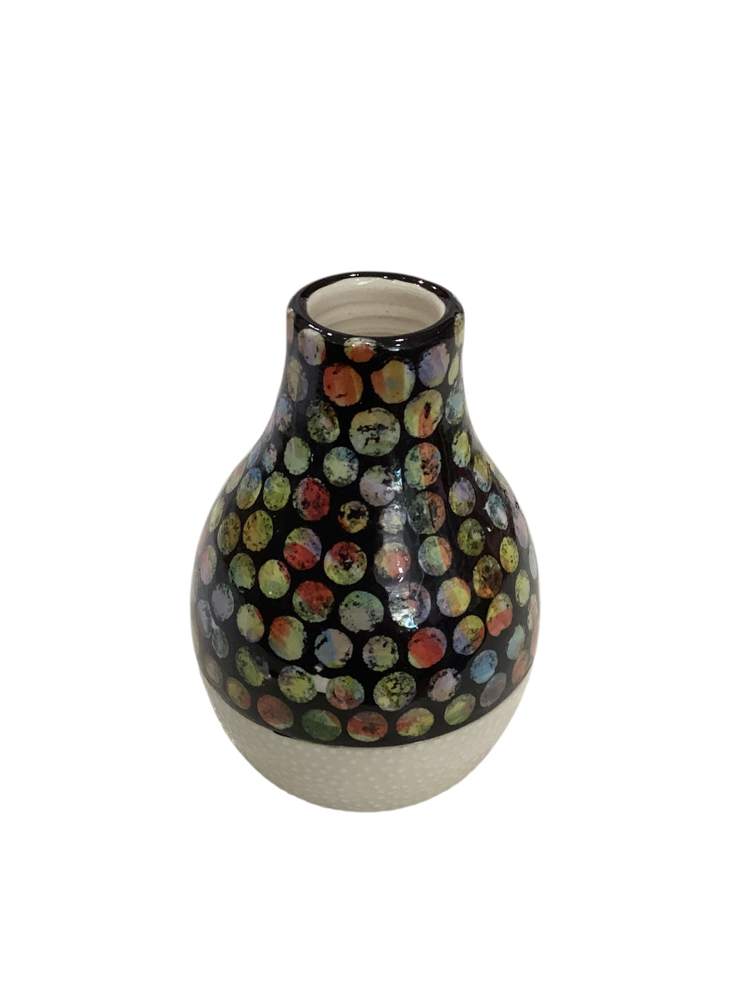 Black + Multi Colored Circle Vase