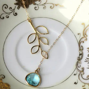 Aquamarine Lariat Necklace