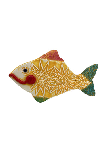 Ceramic Fish - Yellow Sunburst