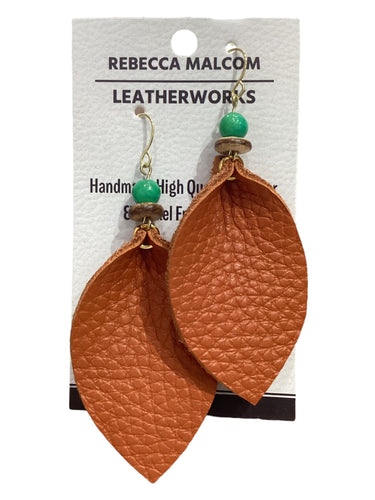 Layla Leaf Earrings - Orange