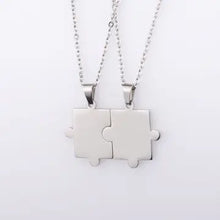Puzzle Necklace Stainless Steel -Silver