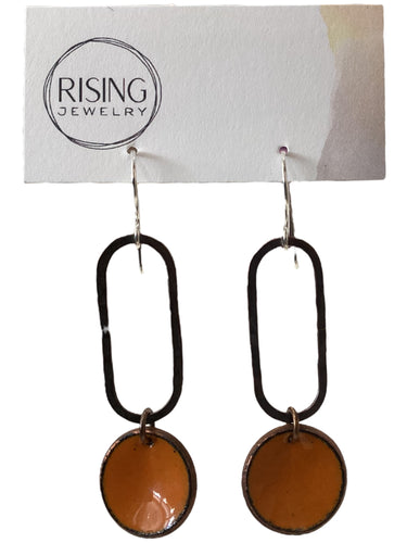 Penny Patina Elongate Earrings - Cantaloupe