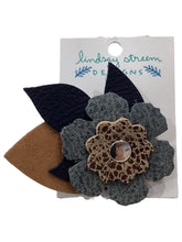 Leather Flower Brooch