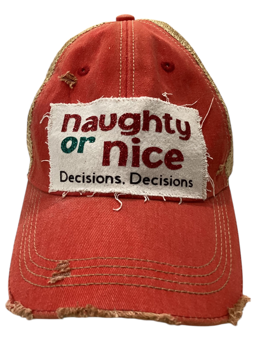Naughty or Nice Hat - Red