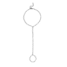 18K Gold PVD Stainless Steel Hammered Oval Hand Chain - Stainless