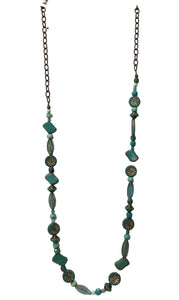 Blue Mixed Necklace - 34"