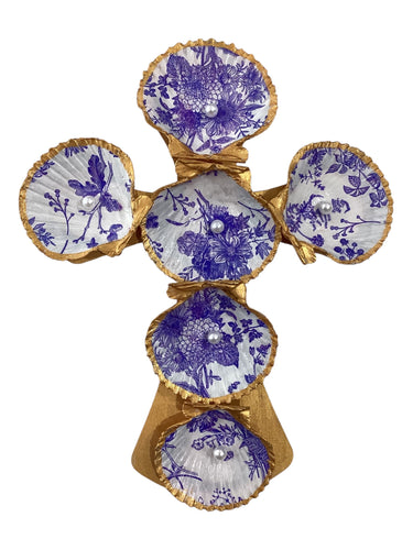 Scallop Decoupage Cross