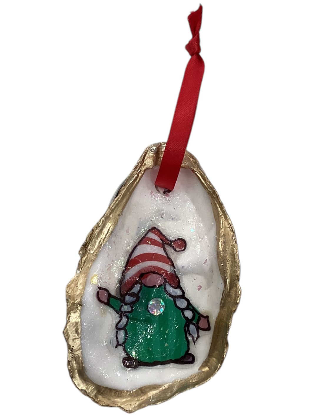 Holiday Oyster Ornament - Gnome