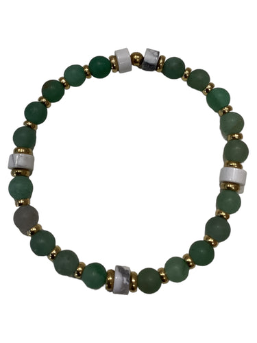 Stretch Bracelet - Aventurine Brass