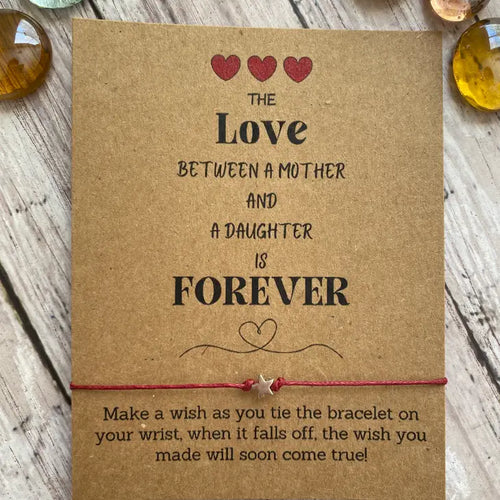 The Love Between A Mother and Daughter Is Forever Wish Bracelet - Red