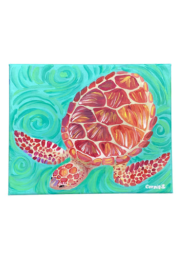 Red Seaturtle w/ Seafoam Water