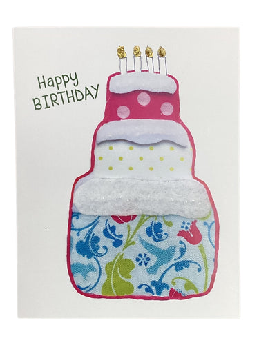 Birthday Card - Pink Polka Dot Tri-Cake