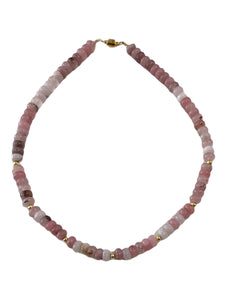 Rondelle Necklace - Pink Agate