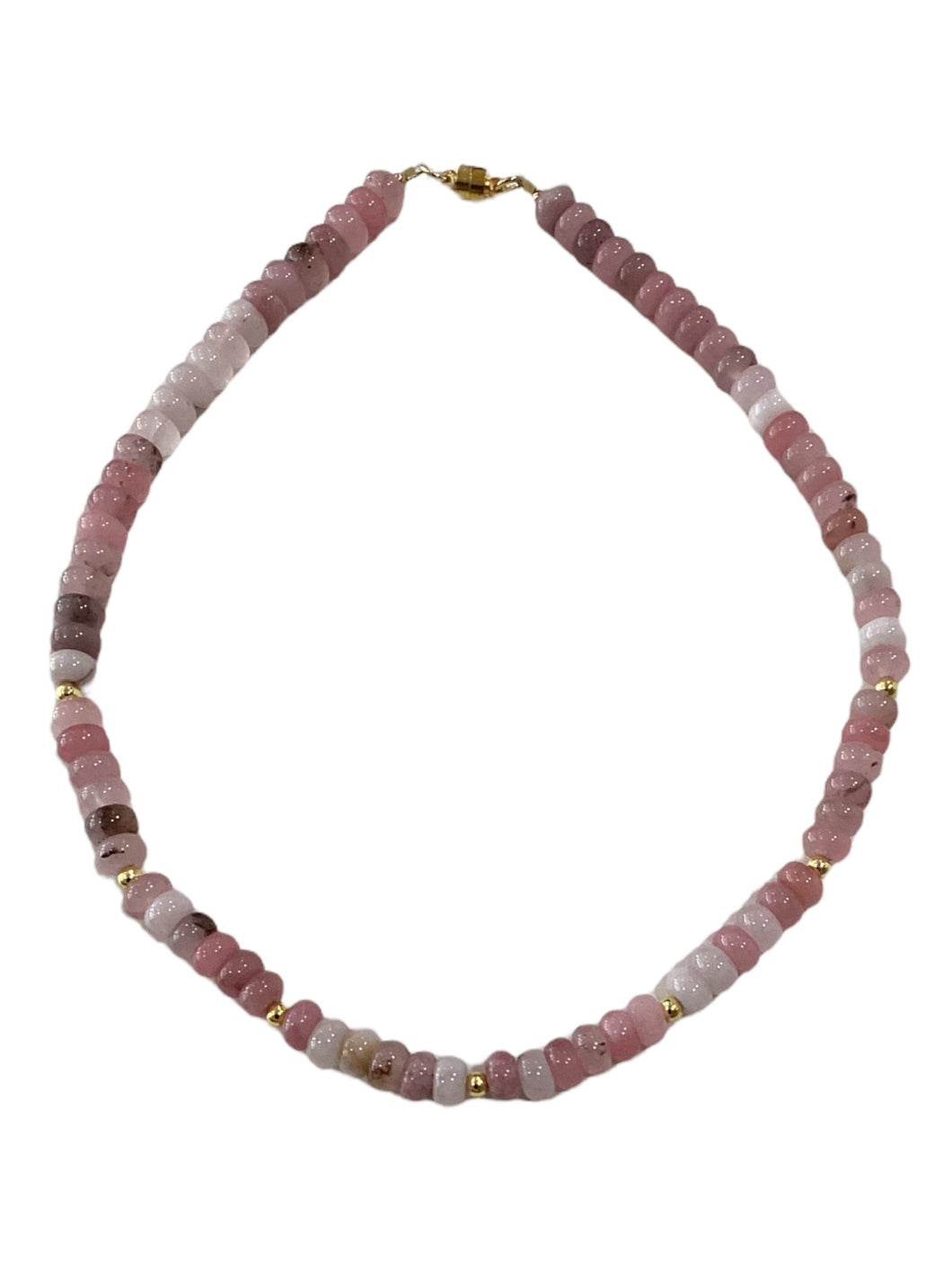 Rondelle Necklace - Pink Agate
