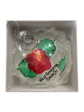 Glass Ornament - Hibiscus - Red