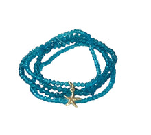 Set of 4 - Crystal bracelets w/charm