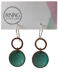 Penny Patina Revolve Earrings - Small - Verdigris