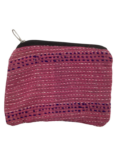 Kantha Zipper Pouch Bag - Medium